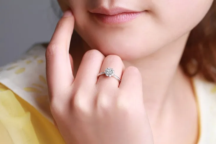 Бренд ZOCAI FLOWER натуральный настоящий 0,24 КТ Сертифицированный H/SI алмазное обручальное кольцо круглой огранки 18 к белое золото W01658