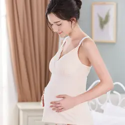 Хорошее качество для беременных бретели хлопок полосатый Comfy беременных Для женщин Беспроводной топы для кормления грудью жилет
