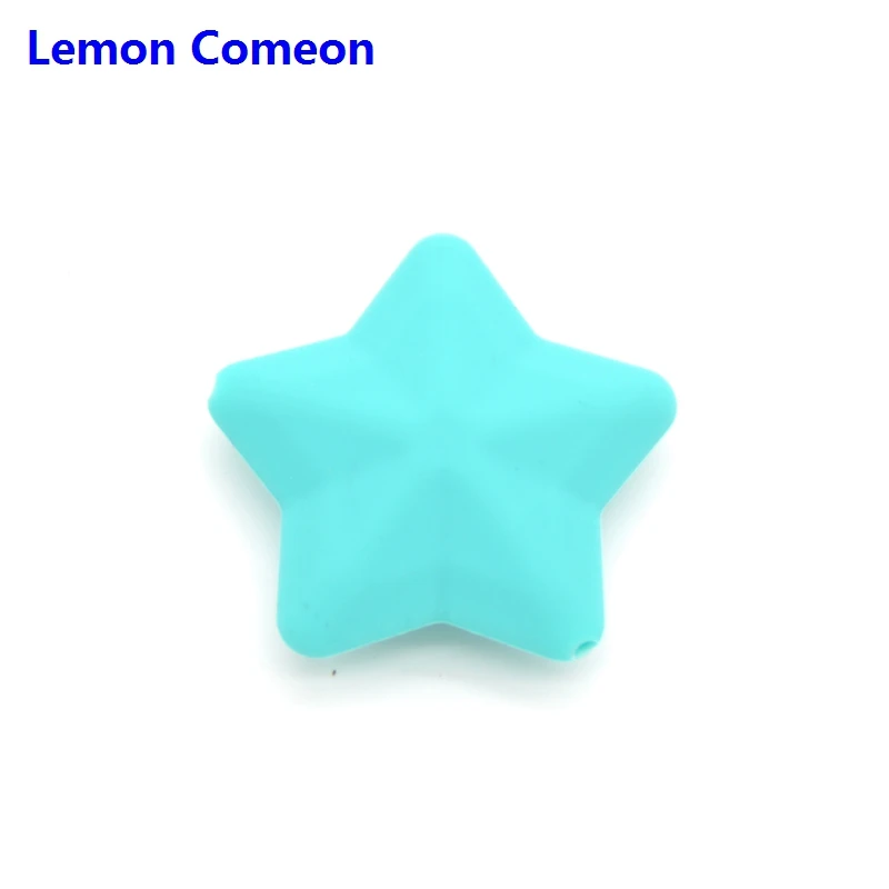 Lemon Comeon, 5 шт., силиконовая звезда, BPA бесплатно, силиконовые бусины, игрушка для грызунов, подарок для медсестры, сделай сам, цепочка для соски, ожерелье, прорезыватель, аксессуары