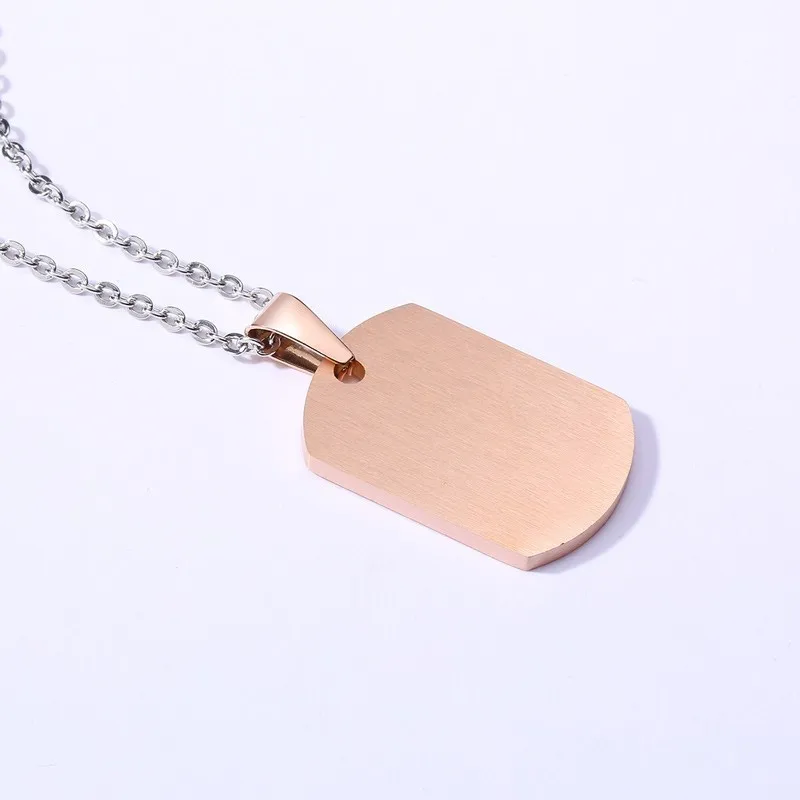 PersonalizedDog Tag ожерелье из розового золота нержавеющей стали с гравировкой Имя