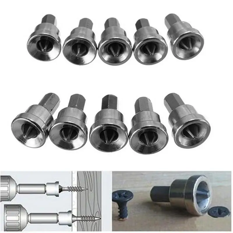 

2019 10Pcs Woodwork Gypsum Board Locator 1/4" Chrome Vanadium Steel PH2 25mm Long Cross Bit
