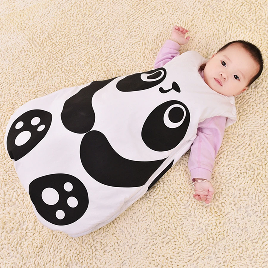 Детский жилет с рисунком лисы и панды, спальный мешок для новорожденных, одеяло с защитой от ударов, хлопковый кондиционер, зимний