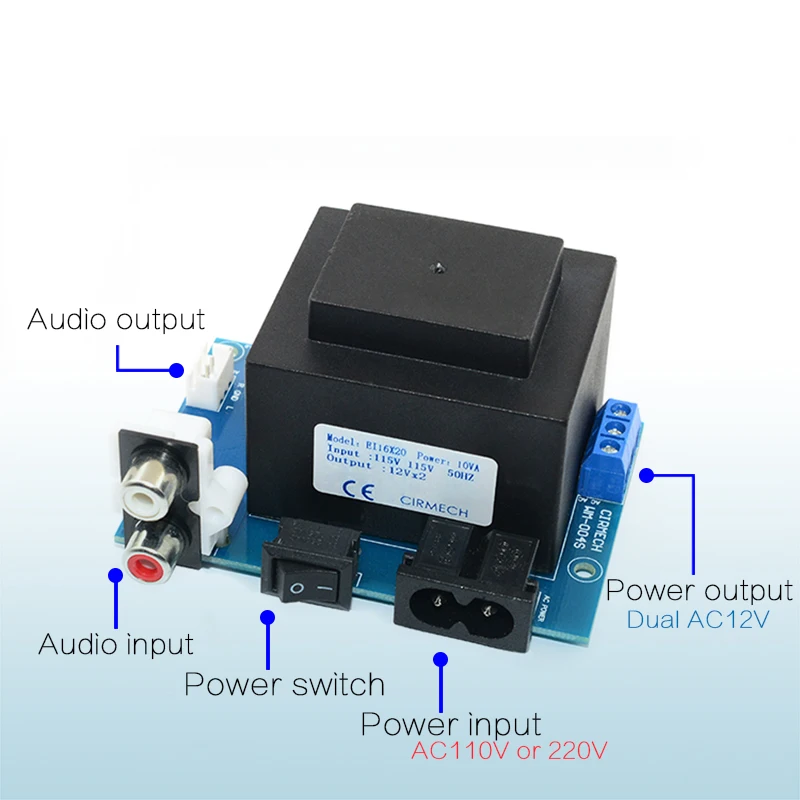 CIRMECH двойной трансформатор переменного тока 12 В 10 ВА уплотнительный квадратный EI