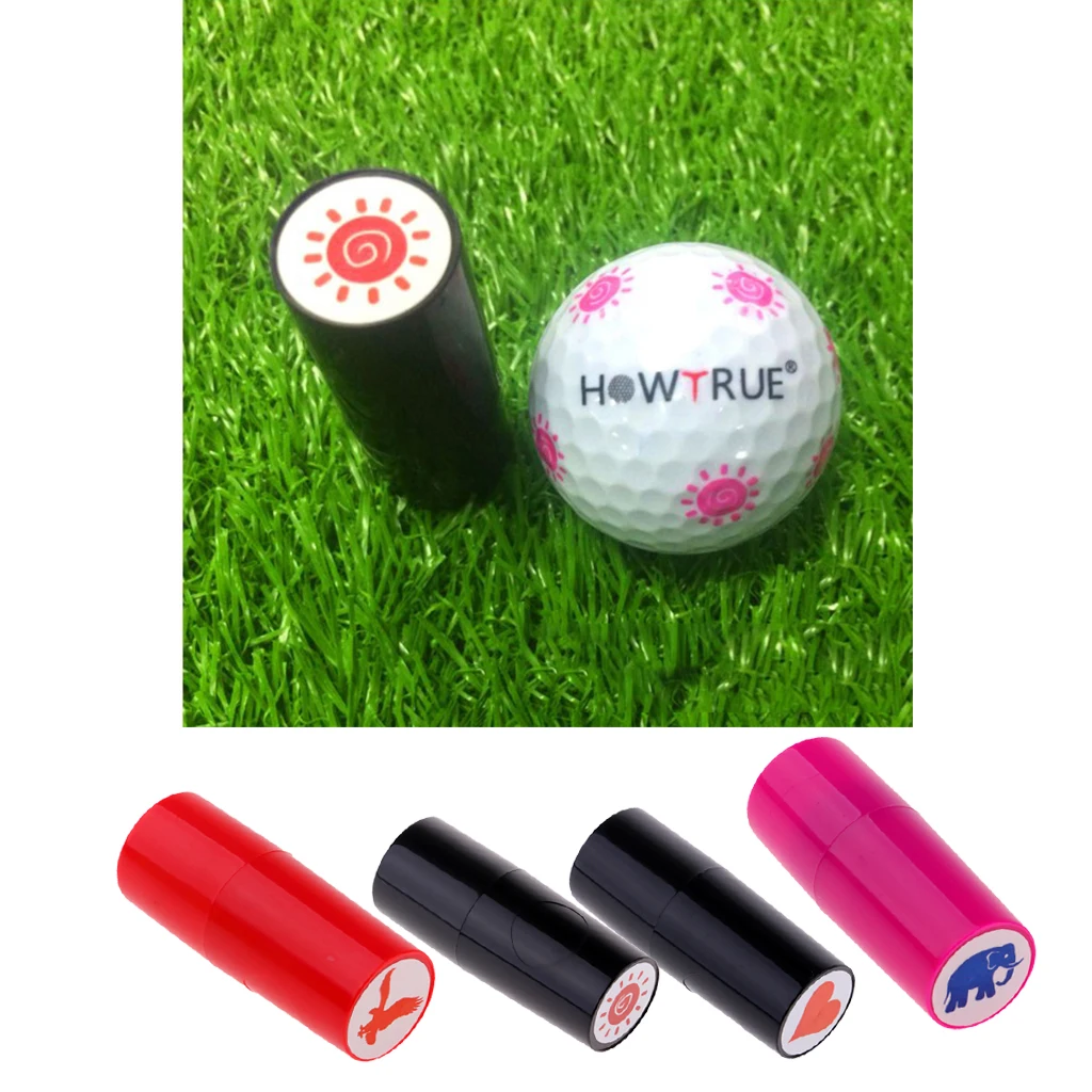 4 Pieces Quick Drying Golf Ball Stamper Golfer Stamp Marker Training