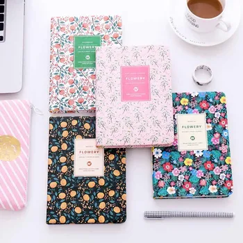 

1P Cute PU Leather Floral Flower Diary Schedule Book Sketchbook Bullet Notebook Journal Paper Weekly Planner Accessories 01605