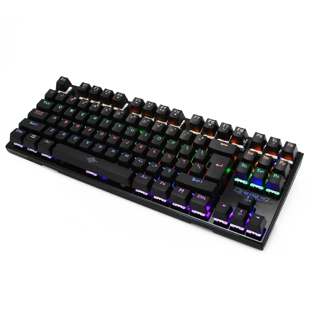 Механическая клавиатура CHUYI RGB с подсветкой Проводная игровая USB 87 клавишами на
