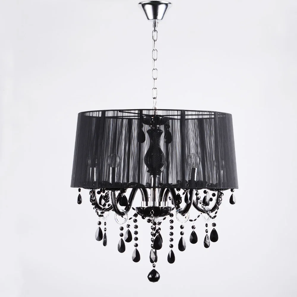 

Modern Crystal Chandeliers Led Lamps White/black Drawing Lampshade Chandelier E12/e14 Led Lighting Led Lustre Droplight/pendant2