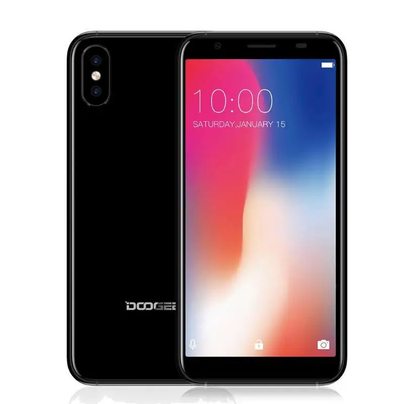Doogee X55 смартфон с 5 дюймовым дисплеем четырёхъядерным процессором 18:9 ОЗУ 16 ГБ ПЗУ 8