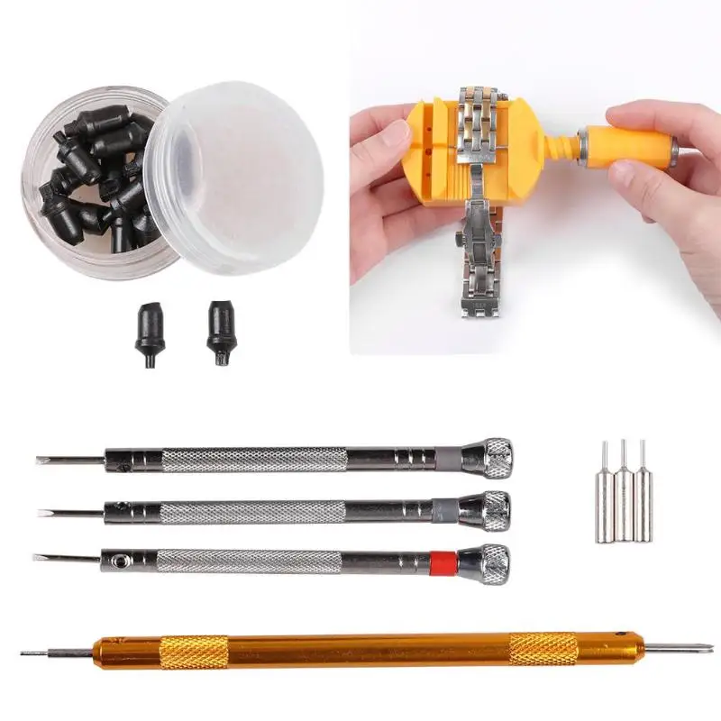 142Pcs Watch Tools Watch Opener Remover Spring Bar Repair Pry Screwdriver Clock Watch Repair Tool Kit Watchmaker Tools Parts