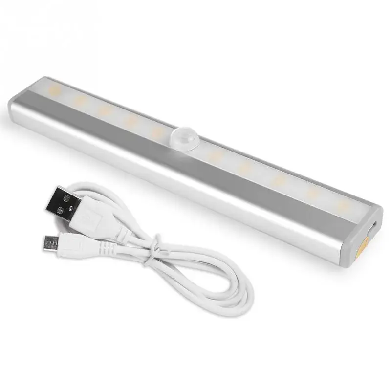 

10 LEDs IR Infrared Motion Detector Wireless Sensor Light Closet USB Rechargeable Led Lamp Cabinet Wardrobe Kitchen LED Light