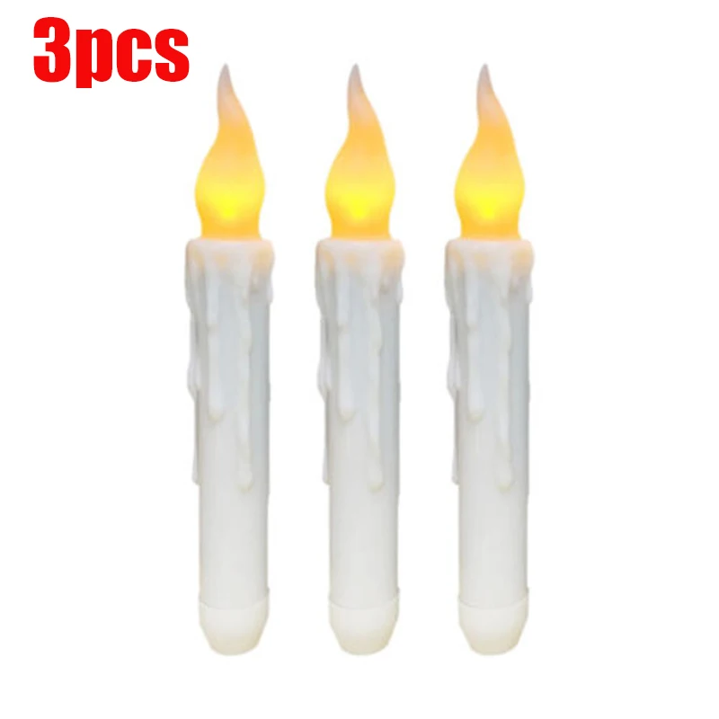 

LED Flameless Taper Flickering Candles Lights Wedding Festival Party Home Valentine's Day Engagement Decorations Battery Powered