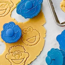 2021 quente venda 3d sésamo rua elmo biscoito cortador de biscoito mão selo imprensa êmbolo cortador molde