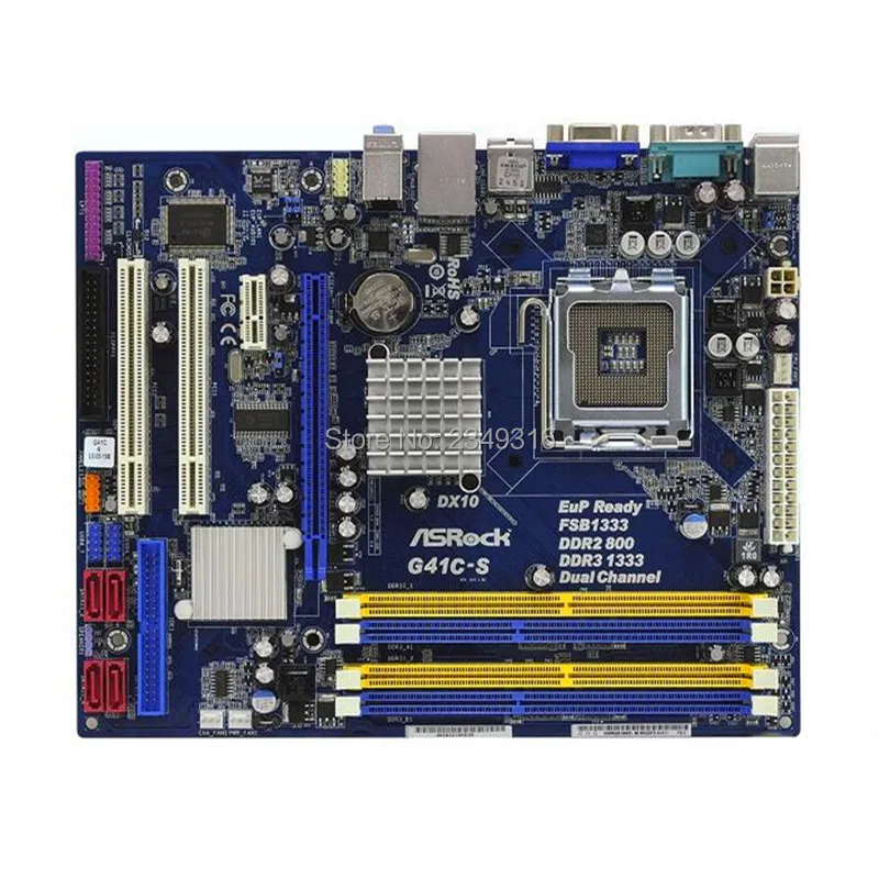 

For ASRock G41C-S Original Used Desktop Motherboard G41 LGA775 DDR2 DDR3 SATA2