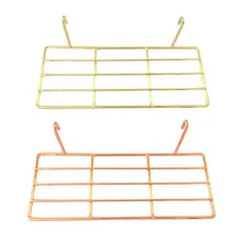 Mini Rack Grid Wrought Iron Photo Wall Hanging Plate Living Room Convenience Stickers Bathroom Shampoo Shower Gel Storage Shelf
