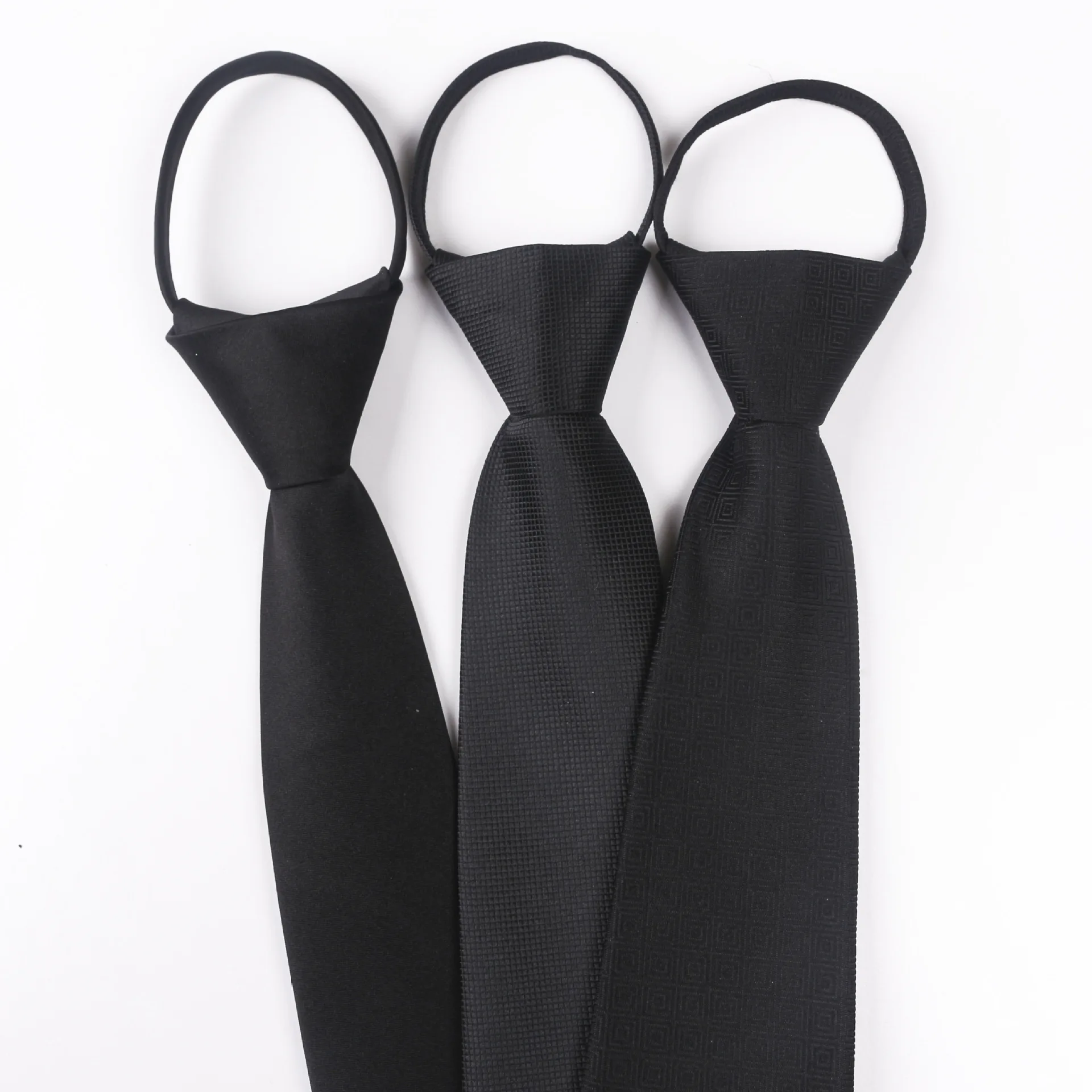 

2019 New Zip Tie Upgrade Version Arrow Type Lazy Tie Black Simple Executive Business Pre-professional Business Tie Men