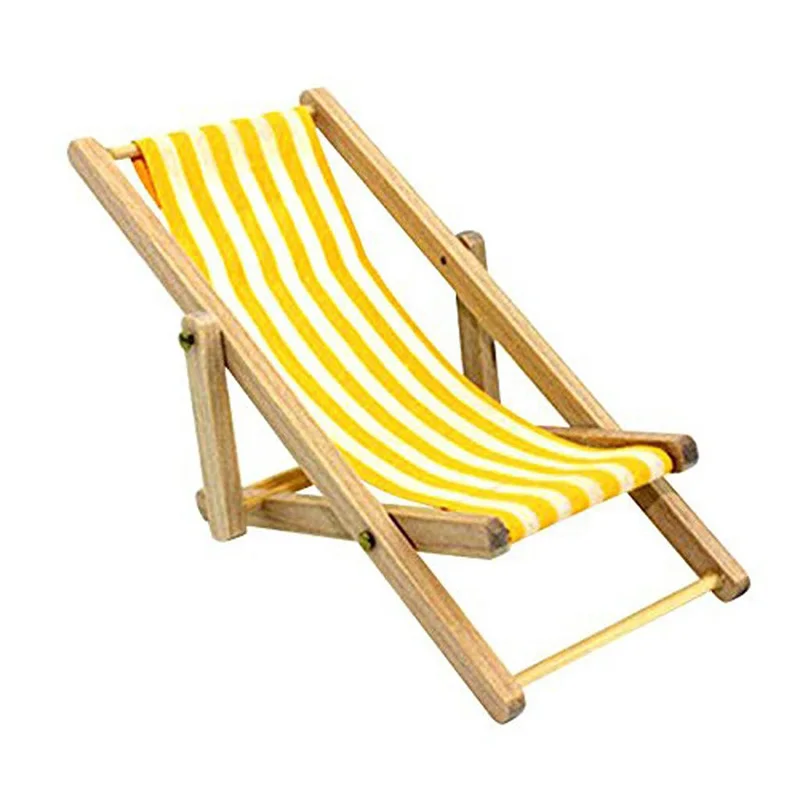 1:12 Scale Mini Beach Lounge Chair Miniature Chairs Stripe Beach Chair DIY Home Decor Kid Toys 1:12 Scale Mini Beach Lounge Chair Miniature Chairs Stripe Beach Chair DIY Home Decor Kid Toys
