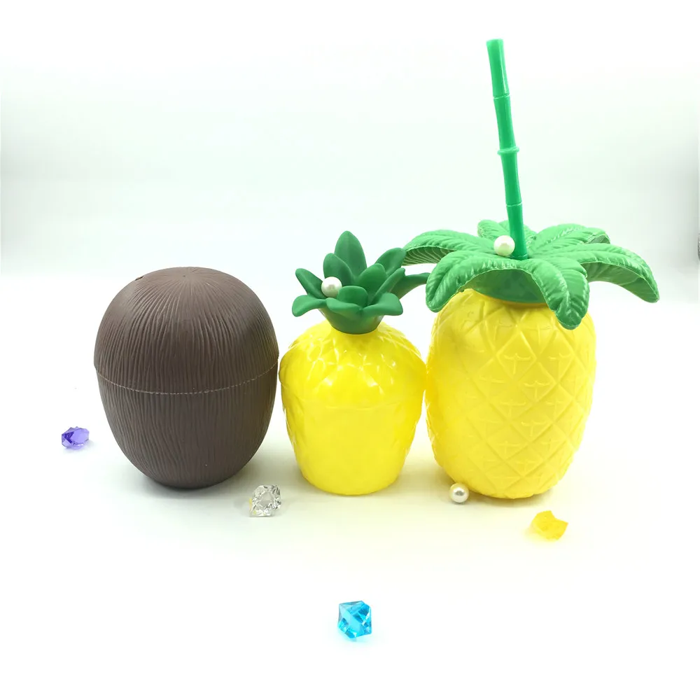 ZLJQ пластиковые ананасовые чашки тропические Luau вечерние кокосового ореха Летние