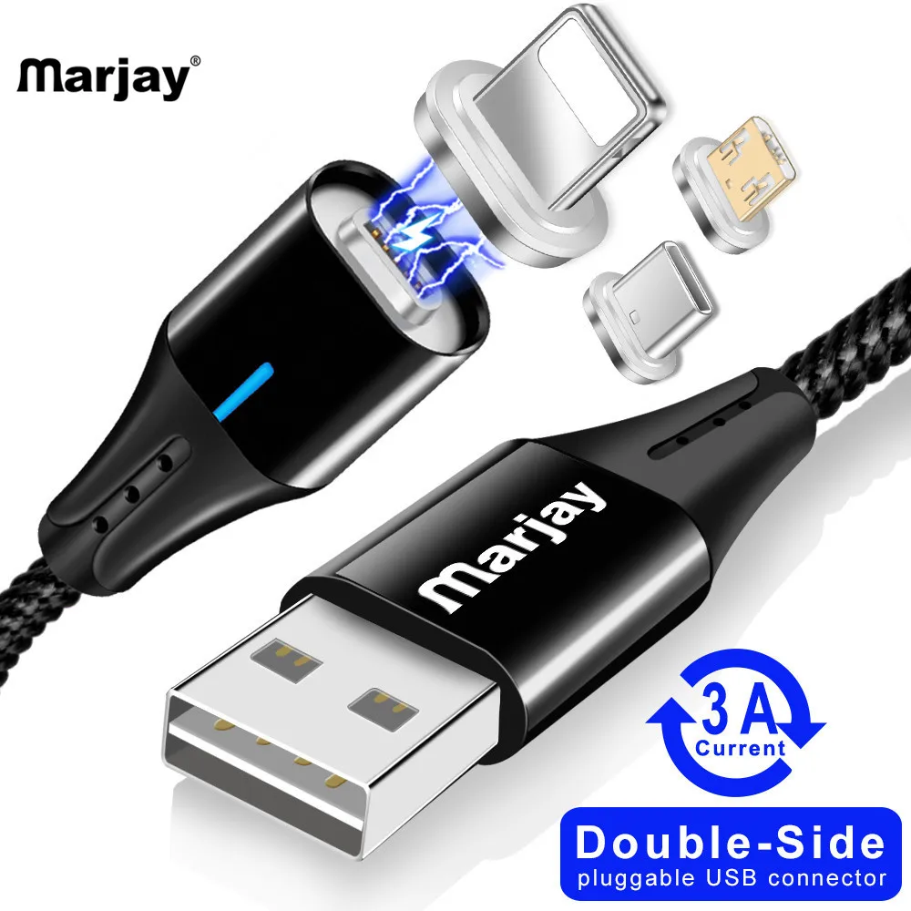 Магнитный кабель Marjay для iPhone быстрая зарядка Micro USB Type C Xiaomi магнитный usb c зарядное