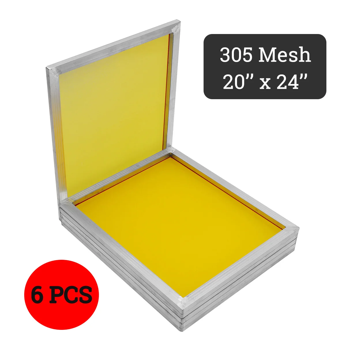 

doersupp 6pcs/set 350T Mesh Yellow Aluminum Silk Screen Printing Press Frame Screens Out Size 50x60cm