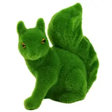 Handiwork Green Squirrel Flocking Handmade Artificial Turf Grass Animal Landscape Ornament Festival Home Office Desktop Decor polypropylene artificial turf grass model green 44 x 36cm