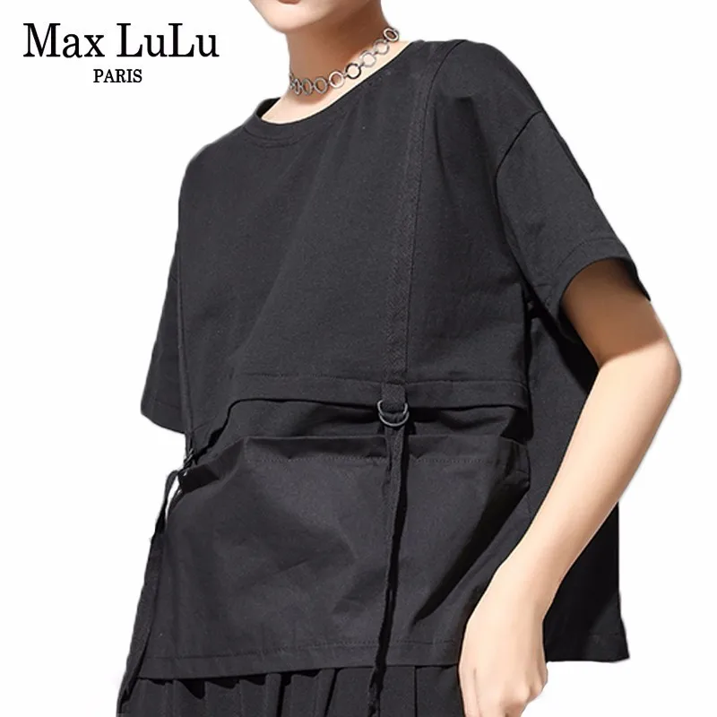 

Max LuLu 2019 Luxury Korean Brand Style Tops Ladies Streetwear Women Patchwork Summer T Shirts Cotton Loose Female Kawaii Tshirt