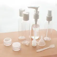 9 шт./компл. путешествия мини прозрачные пустые бутылки комплект коосметика для макияжа лица крем горшок бутылки нажатие спрей бутылка набор для путешествий
