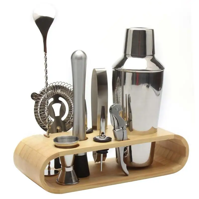 10 Piece Set Stainless Steel Drink Shaker Cocktail Bartender Tool Set