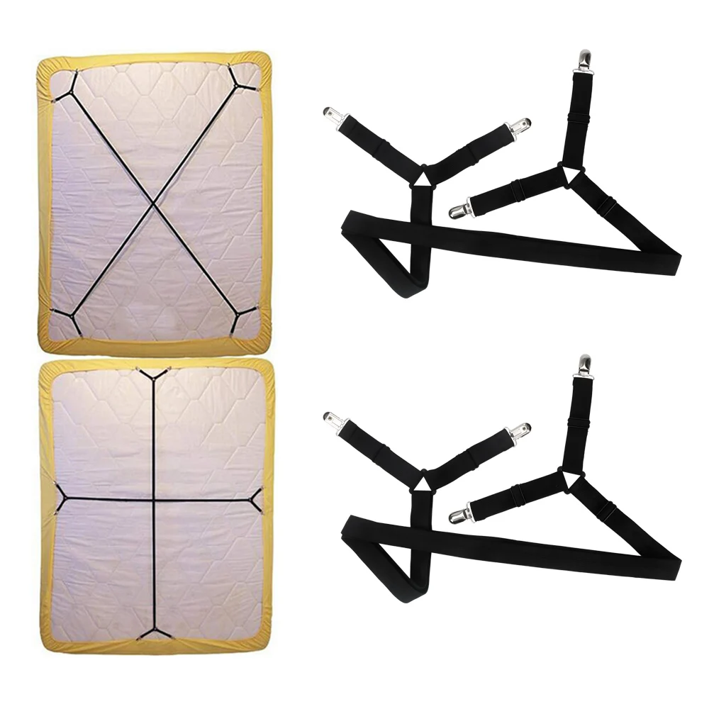 

Bed Fitted Sheet Straps Buckles 2pcs 4Pcs Bed Fitted Fasteners Clips Adjustable Suspenders Gripper Holder Buckles