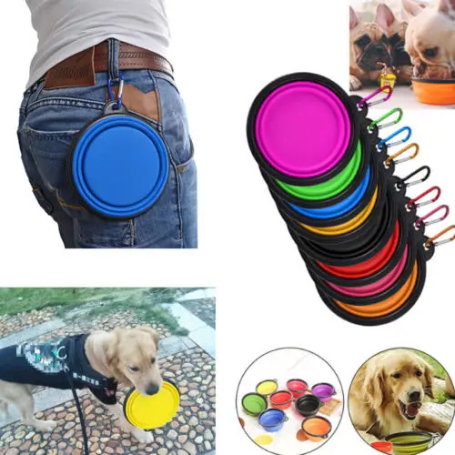 

Collapsible Dog Bowl, Food Grade Silicone BPA Free, Foldable Expandable Cup Dish