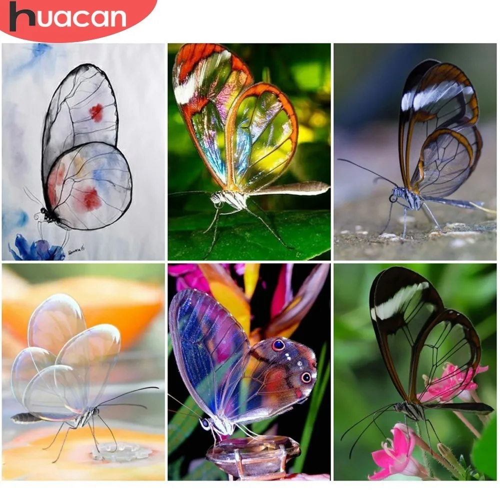 

HUACAN 5D DIY Diamond Painting Butterfly Animal Full Square Rhinestone Diamond Embroidery Cross Stitch Mosaic Home Decor Gift