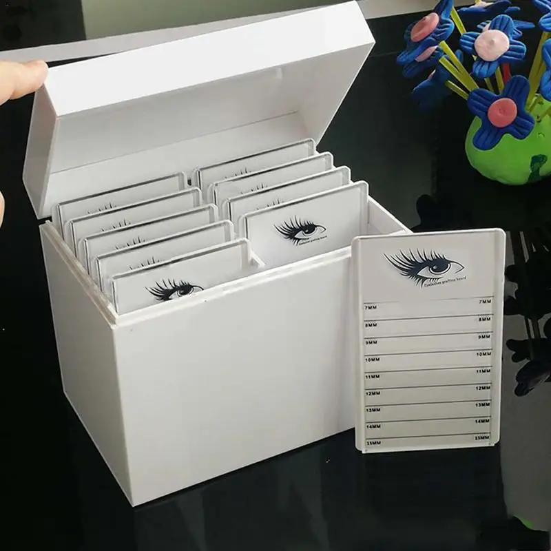 

10-Layer Crystal Eyelash Storage Box Grafting Eyelashes Close-Packed Display Box White Acrylic Eyelash Storage Box White