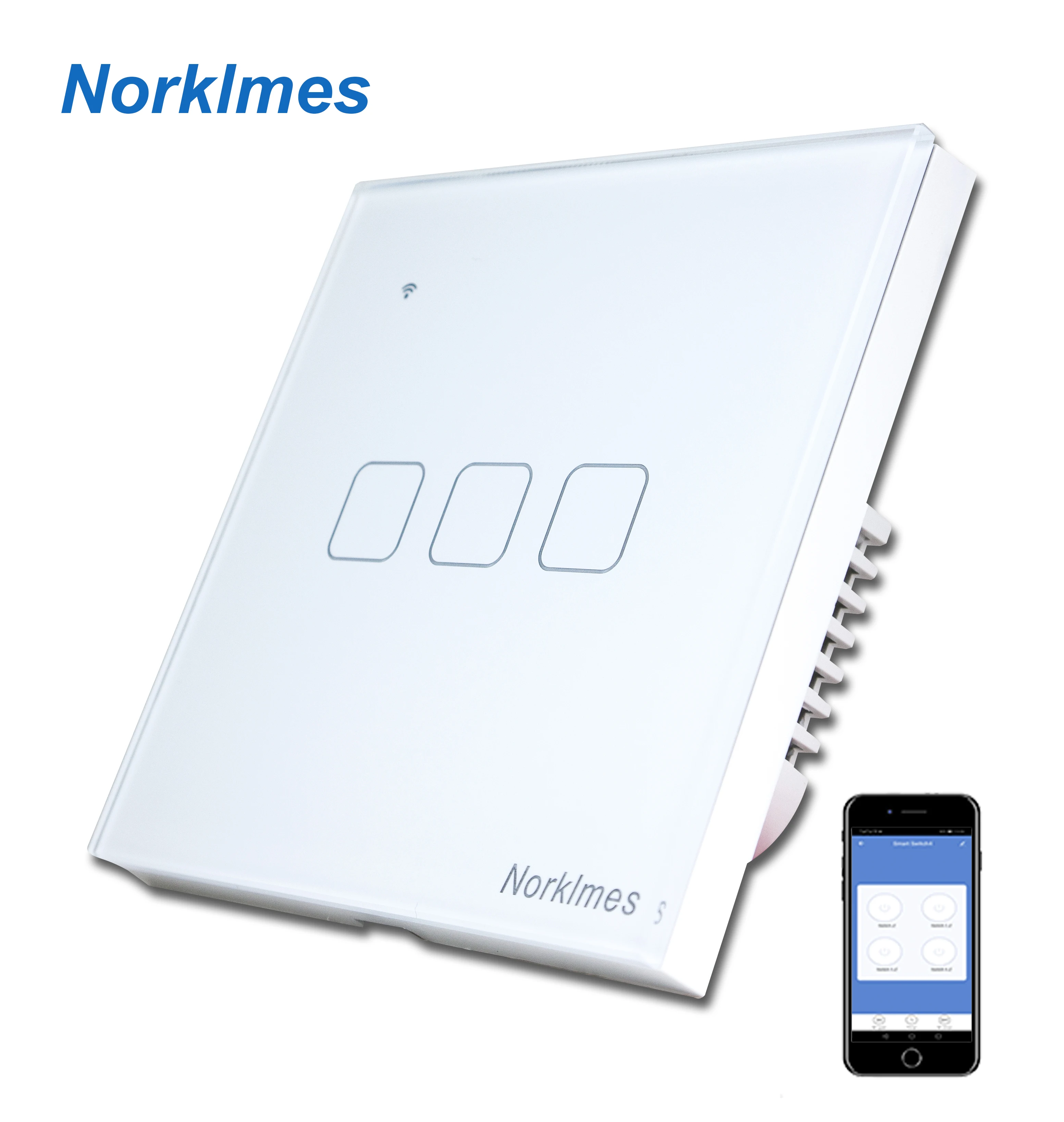 

wifi switch 3 gang remote mobile app control surface waterproof does to clean can work with Google home alexa switch panel