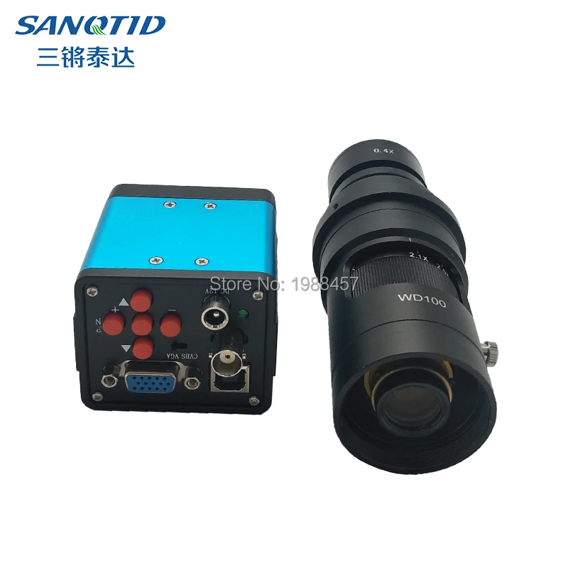 Видеокамера микроскоп HD 1080P 2.0MP VGA USB BNC AV с выходным интерфейсом и объективом 0.4X