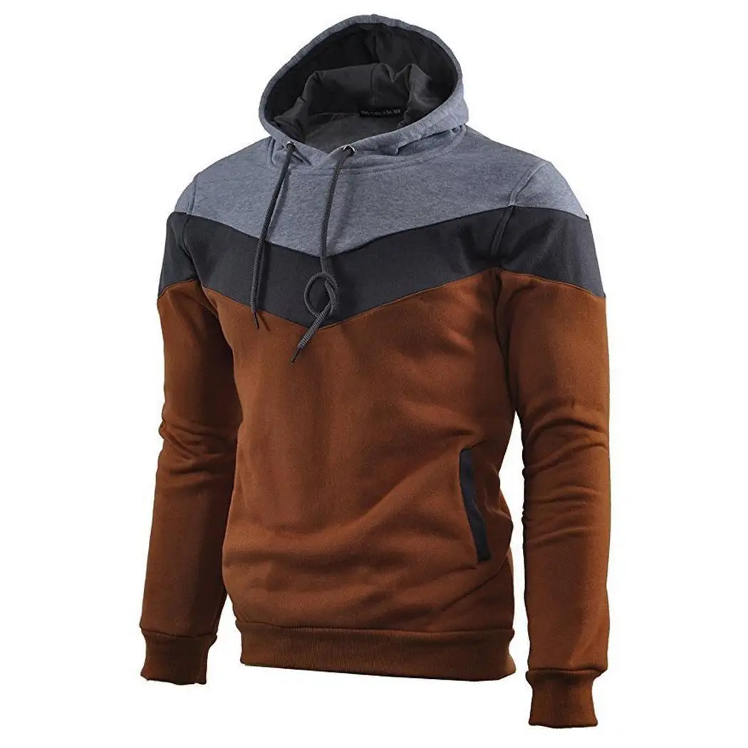 Autumn Casual Men's Skateboarding Hoodies Multicolor Splice Pullovers Sport Hoodie Man Gym Fitness Casual Long Sleeve Coat