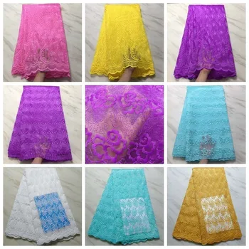 

African Lace Fabric 2019 Red Milk silky Lace Fabrics High Quality net Lace Embroidery French Tulle Lace Fabric For Wedding 5yard