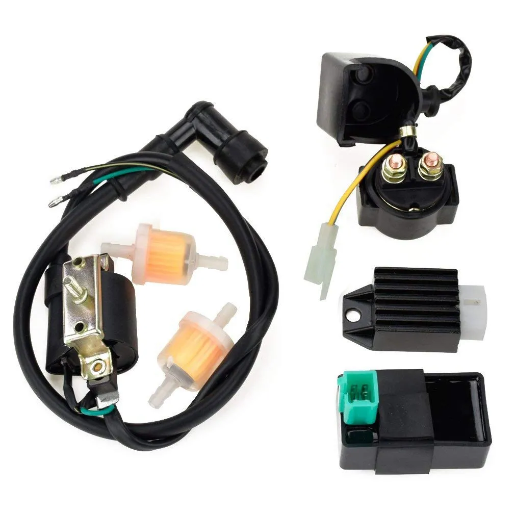 

Ignition Coil 5 Pin CDI Regulator Rectifier Relay Fuel Filter For Kazuma Meerkat 50cc Falcon 110cc Taotao Roketa Atv X15 X18 R