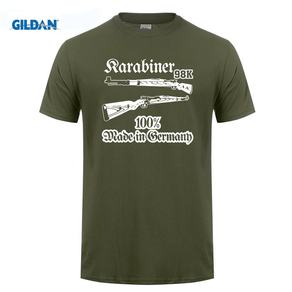 

GILDAN On Sale Summer Print T Shirt Men Karabiner 98K Deko Waffe Gewehr Deutschland Sniper 100% Cotton T-Shirts