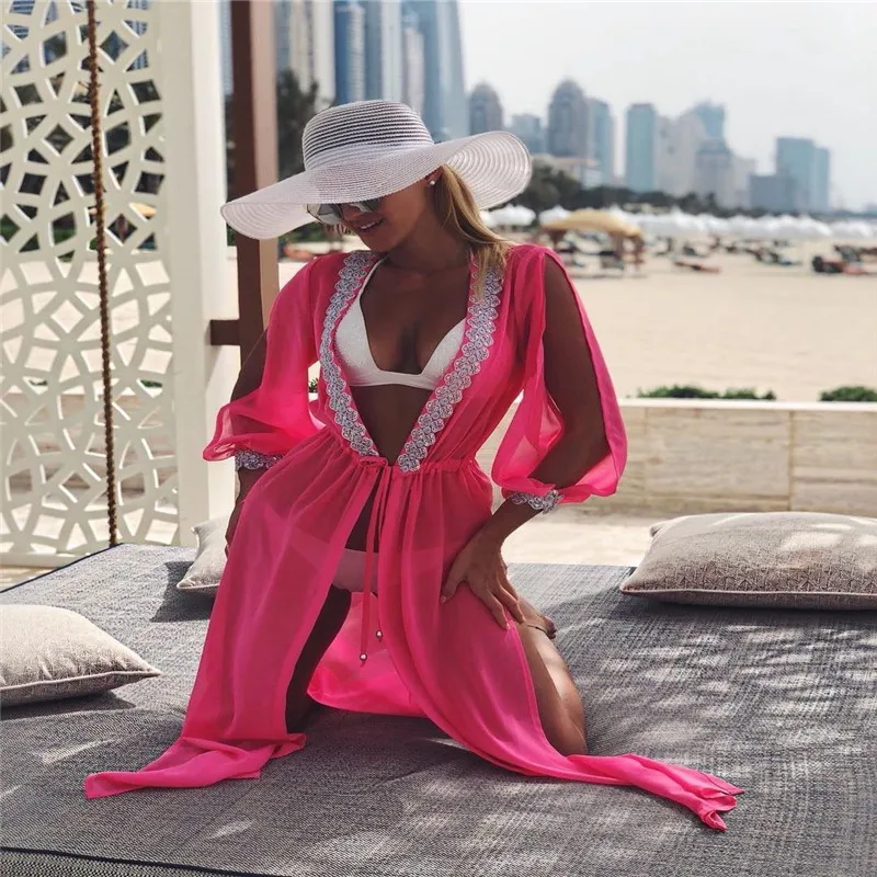 

Fashion Casual Loose Solid Sexy Women Hooded Beach Long Dress Bikini Cover up Bathing Suit Swimwear Summer Clothes