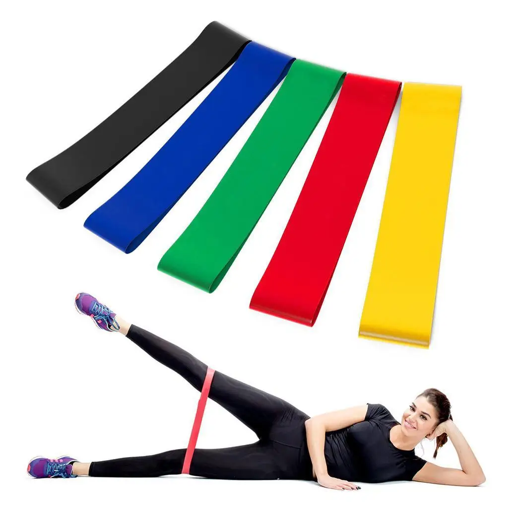 Training Band Pilates Yoga Exercise Gym Loop Solid Resistance Workout
