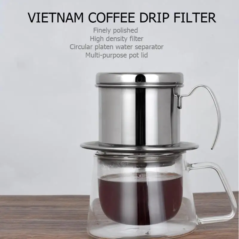 Stainless Steel Coffee Pots Vietnam Coffee Drip Filter Coffee Maker Dripper Pot Coffee Machine Cafetera Espresso Cups 12X8cm Stainless Steel Coffee Pots Vietnam Coffee Drip Filter Coffee Maker Dripper Pot Coffee Machine Cafetera Espresso Cups 12X8cm