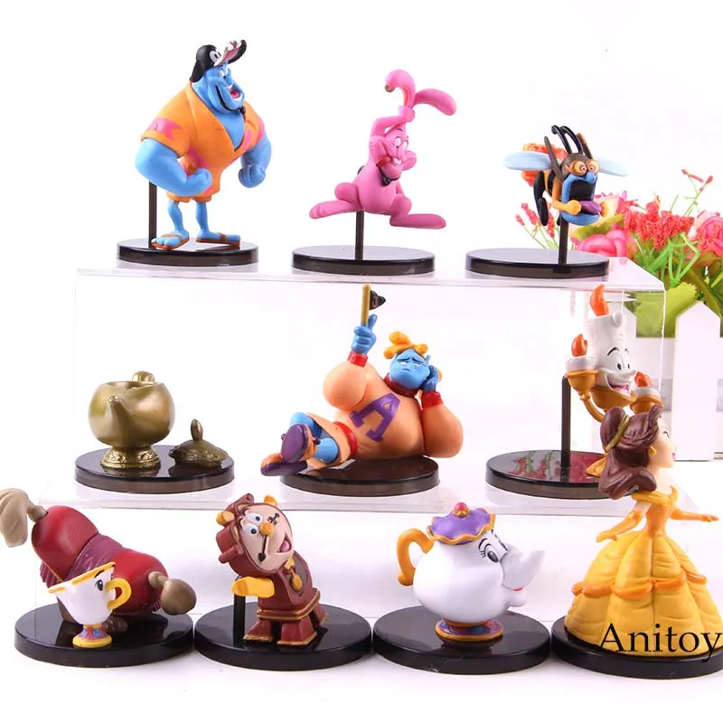 Aladdin Beauty And The Beast Figure Action Belle Kawaii Cute Collection Model Toys 5pcs/Set Aladdin Beauty And The Beast Figure Action Belle Kawaii Cute Collection Model Toys 5pcs/Set