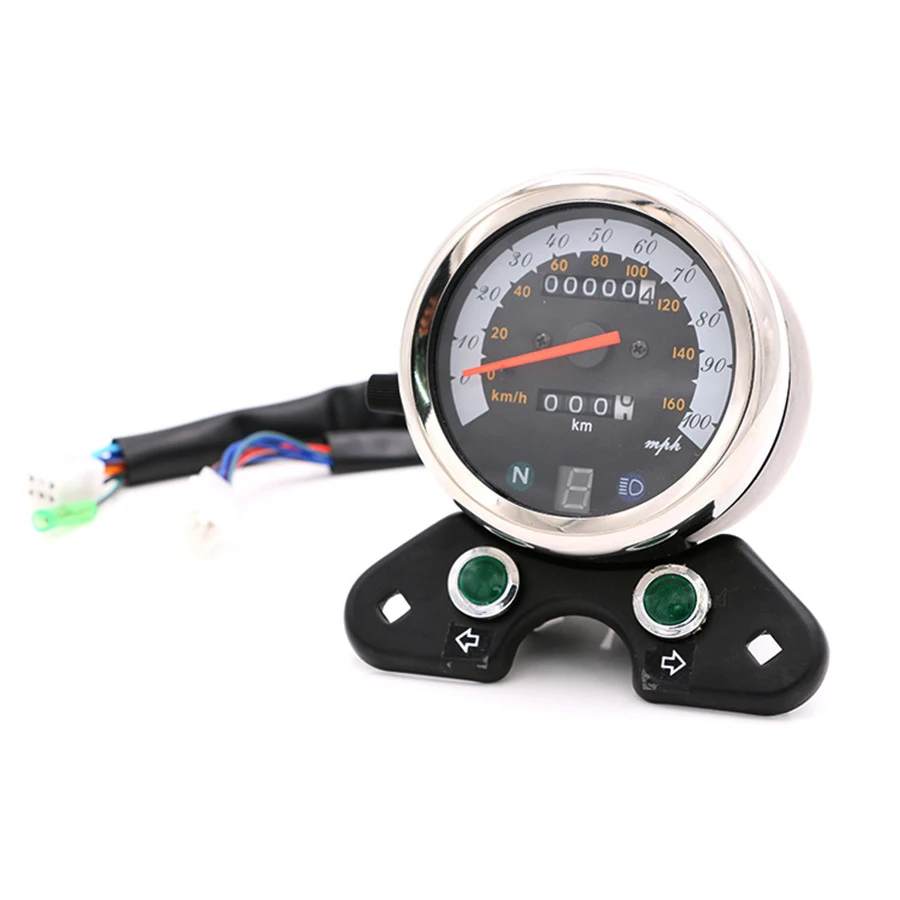 

Motorcycle Odometer Speedometer 0-160 km/h Instrument with LED Indicator 12V for Suzuki Cafe Racer