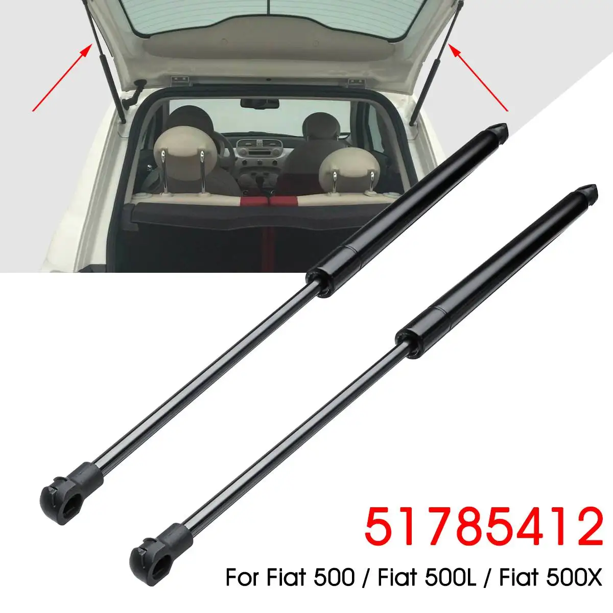 

Tailgate Boot Trunk Gas Struts Support Rod Holder For Fiat 500 2007-2015 51785412