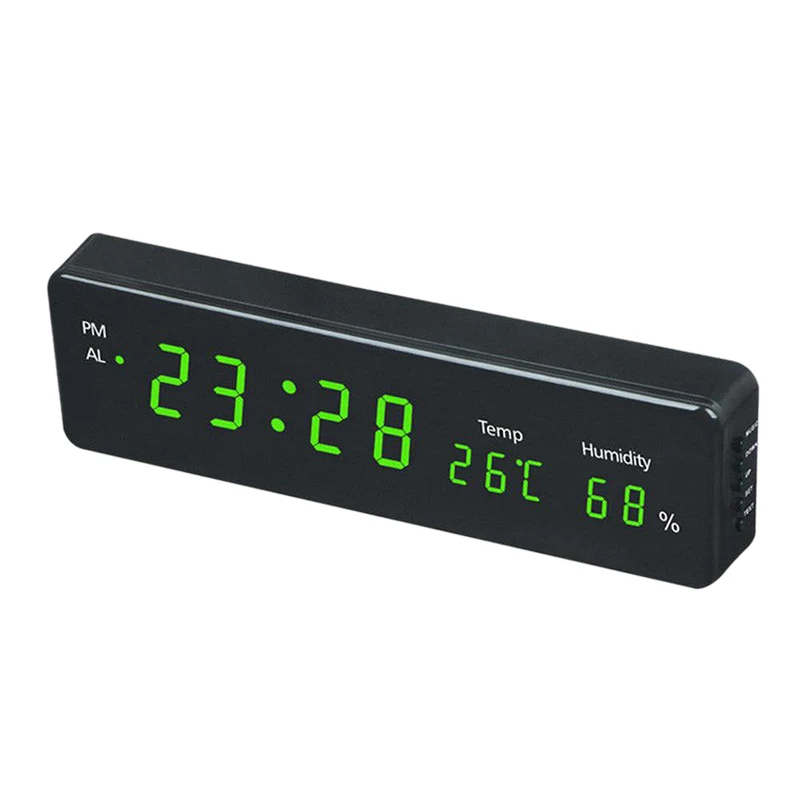 

VST Electronic Led Digital Wall Clock With Temperature Humidity Display Home Clocks European Plug
