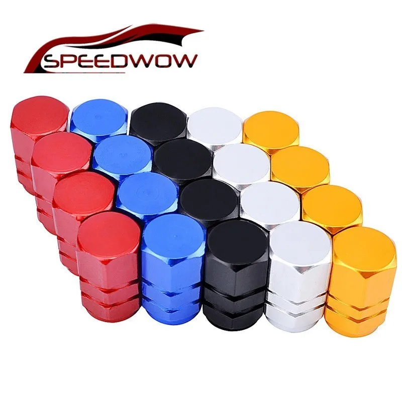 

SPEEDWOW 4pcs Aluminum Car Wheel Tires Valves Tyre Stem Air valve Caps Airtight Cover Accessoire