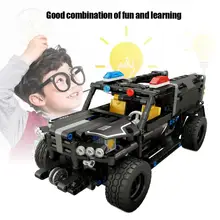 Радиоуправляемый Электрический патрульный автомобиль модельный комплект DIY Встроенный пульт дистанционного управления Swat автомобиль RC специальный полицейский автомобиль монтажные блоки игрушки