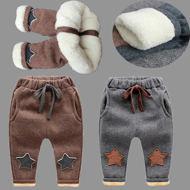 

New baby pants thick winter star pants children leggings thick pants boys warm pants