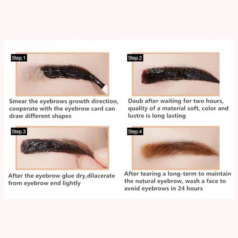 New Ladies Henna Eyebrow Dye Eyebrow Enhancer Tint Waterproof EyeBrow Gel Easy to Wear Cosmetic Makeup Eyebrow Paint #507