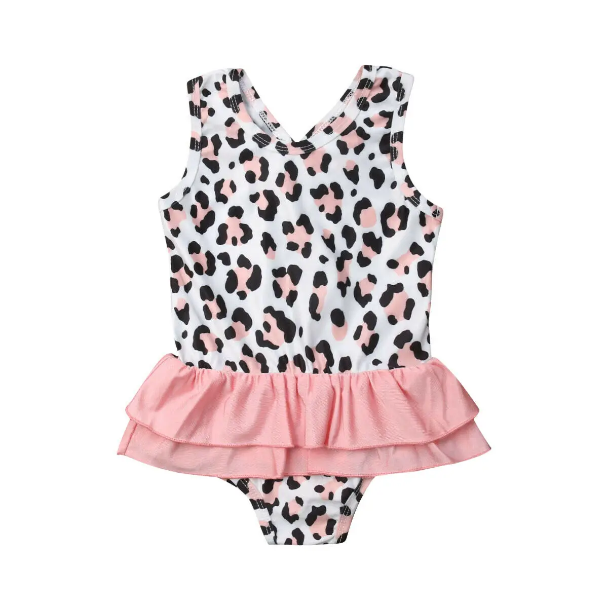 

Toddler Kids Baby Girl Swimsuit Leopard Print Ruffle Swimwear Beachwear Little Girls One Piece Bathing Suits