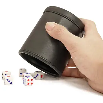 

High Quality KTV Bar PU Plastic Dice Cup Desk Game Toy Shaking Cup Boardgame Black